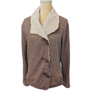 O'Neill Sweater Jacket Faux Shearling EUC Casual Beach Surfer Ocean